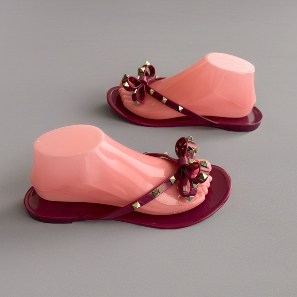 Valentino Rockstud Thongs Sandals Pink - Picture 8 of 14
